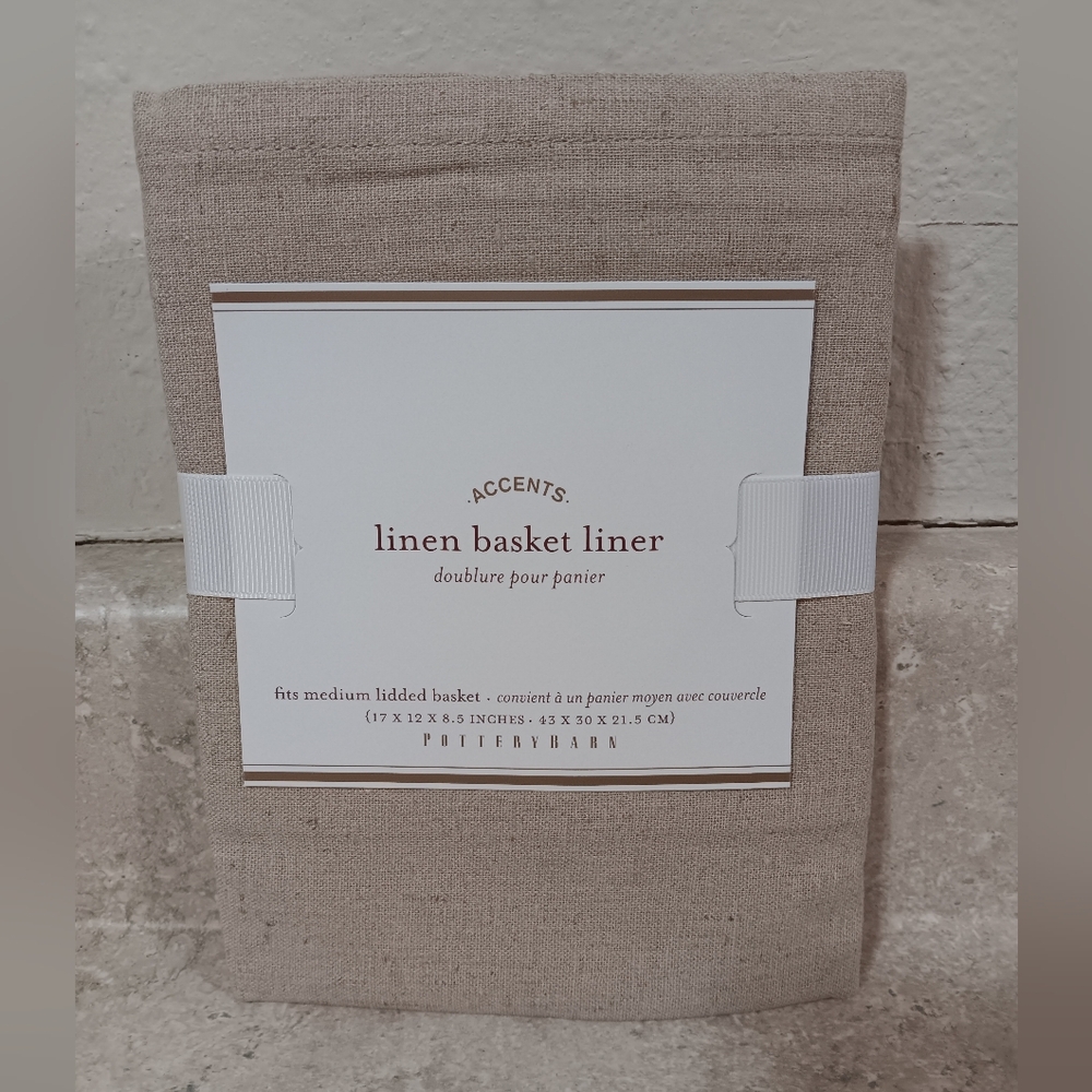 Pottery barn Linen Basket Liner - Tan